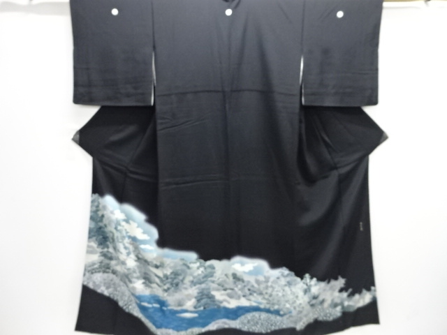 JAPANESE KIMONO / TOMESODE / SCENERY OF TEMPLE